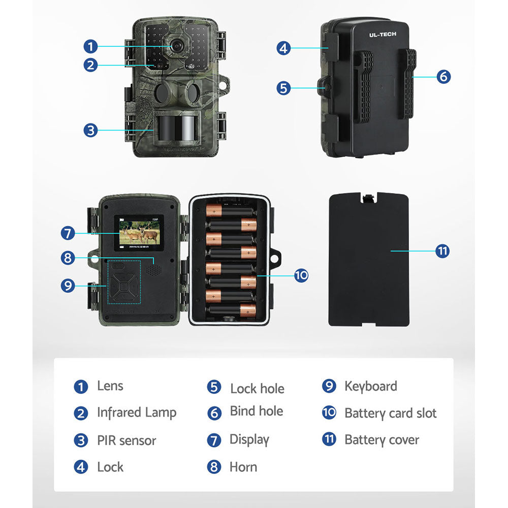 4K 16MP Wildlife and Security Trail Camera with Night Vision